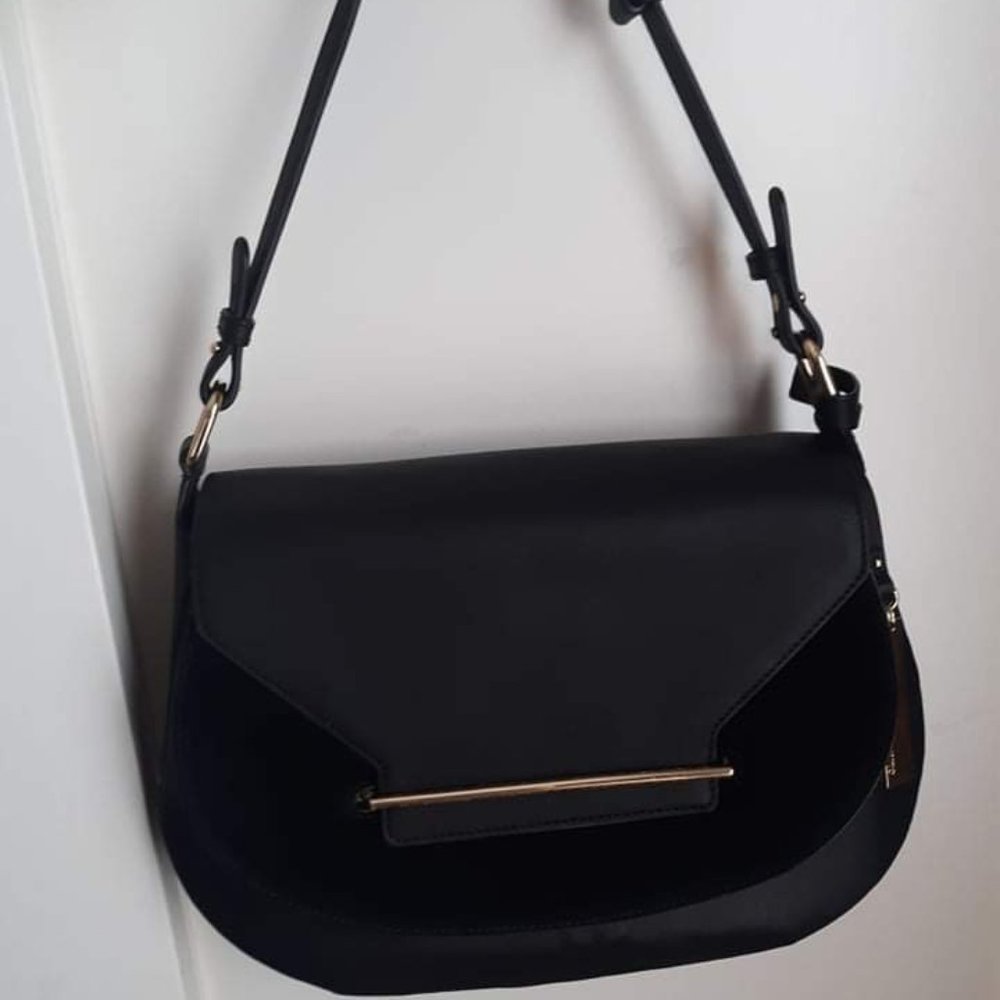 Vince Camuto Black Suede and Leather Purse